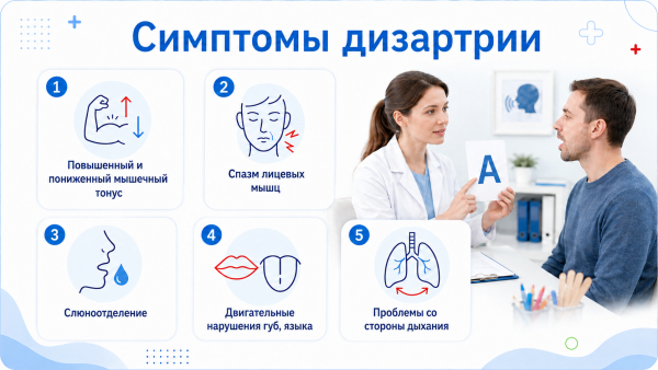 Симптомы дизартрии